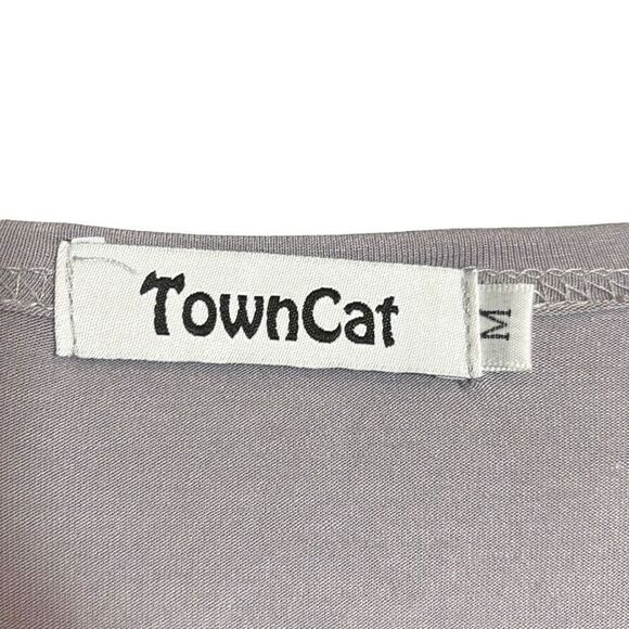Town Cat smooth stretchy gray open cardigan moderate cascade style M - Picture 3 of 5